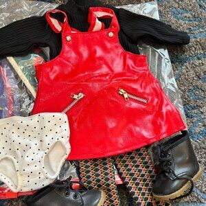 RETIRED American Girl Doll Red Vinyl Jumper (1998)
